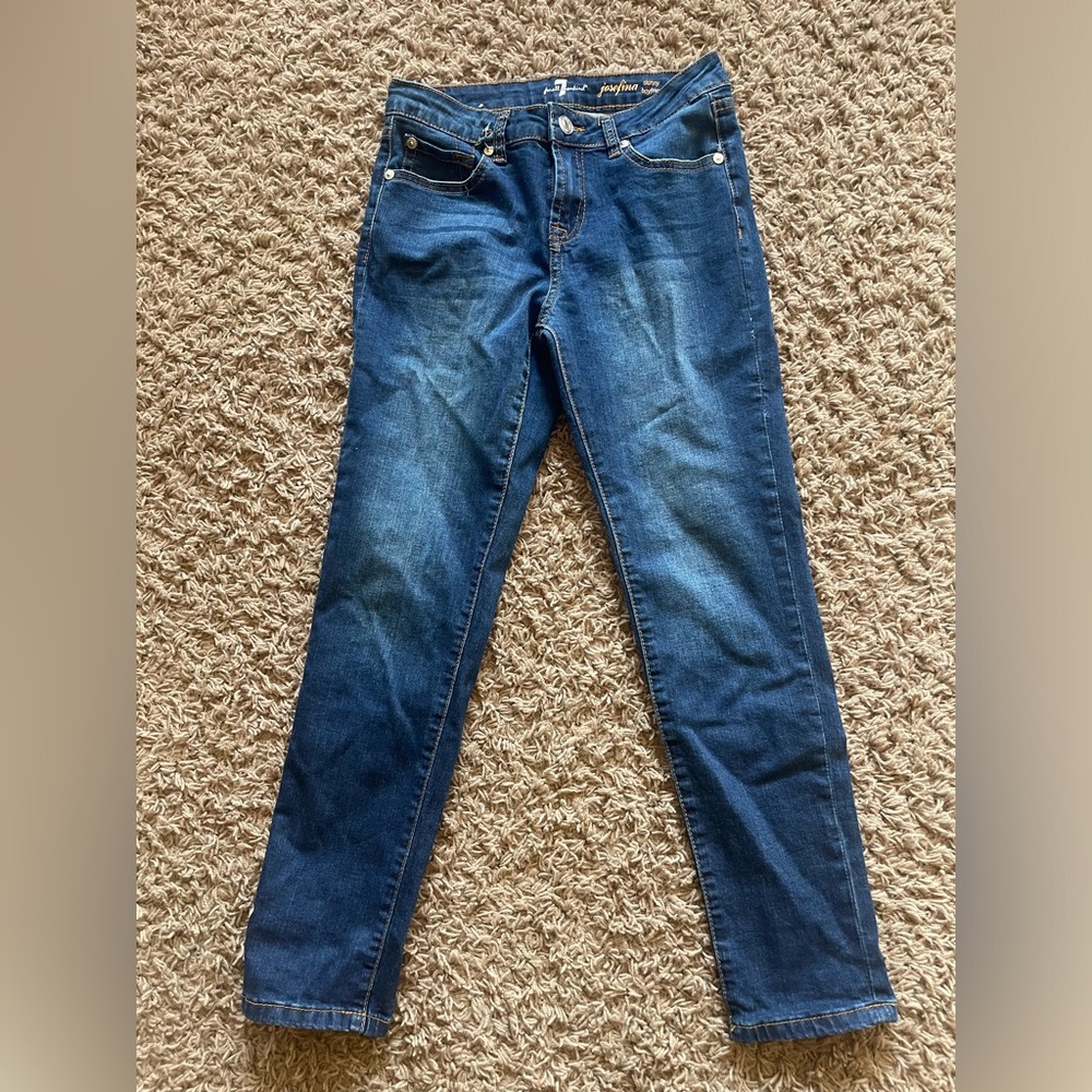 7 For All Mankind Jeans Girls size 12 Josefina Skinny Boyfriend pockets